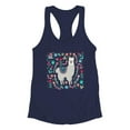 thumbnail image 3 of Cute Llama With Flowers Racerback Tank Women -Image by Shutterstock, Female x-Large, 3 of 4
