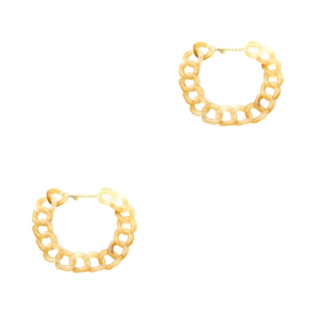 Qarigey Gargantilla Bohemian Chunky Collar Exagerado Plástico Enlace Moda Paperclip Suéter Cadenas Mujeres Colgantes Niñas Type5 NO5