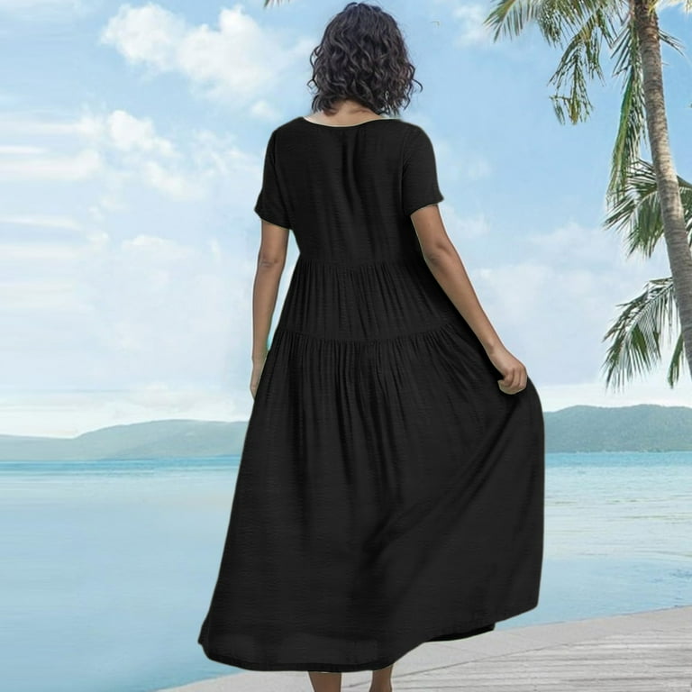 easy beach dress Avina Crochet Beach Shirt Dress Cover-Up – Long Sleeve Summer Holiday –  Giftology London main image 0