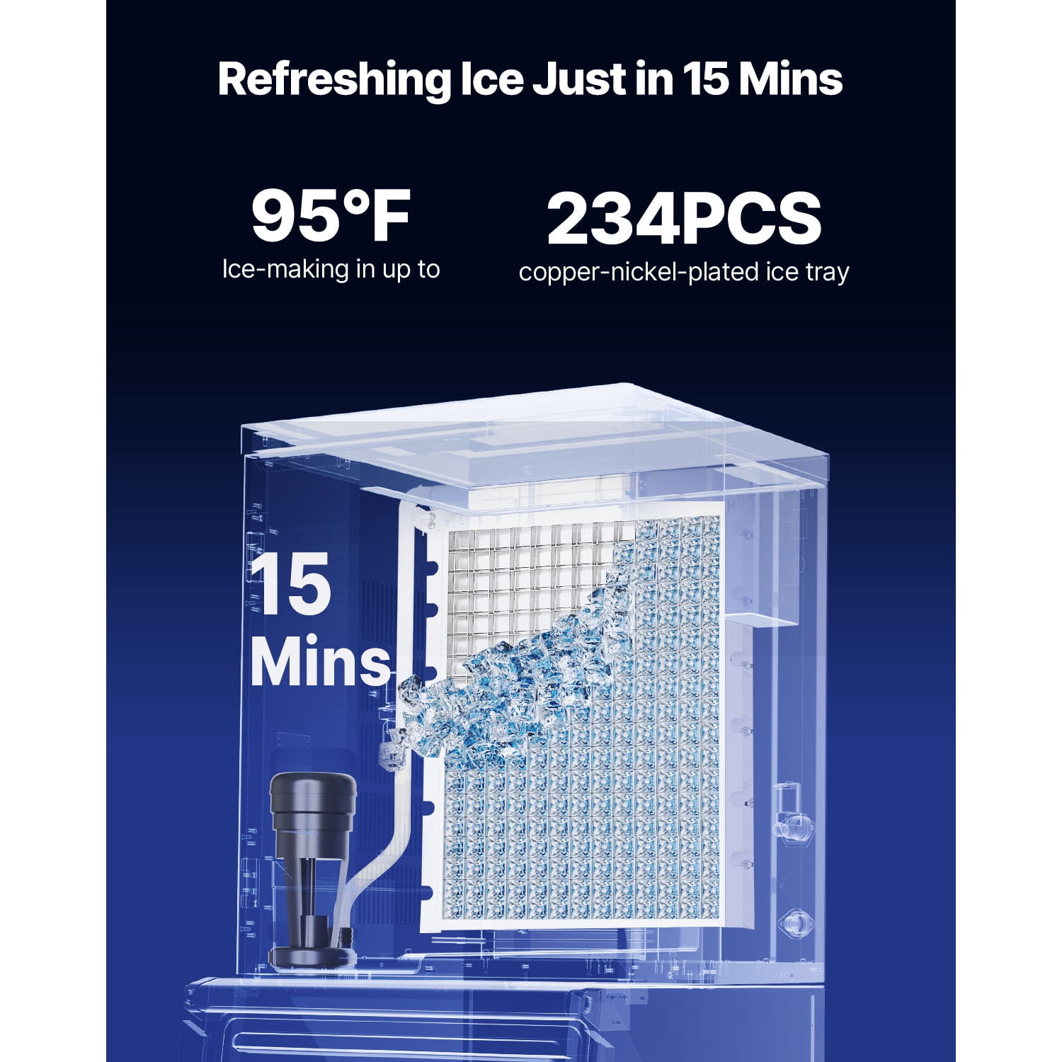 KFFKFF Commercial Ice Maker Machine, Produces 800 LBS/Day, Stainless Steel with Programmable, Self-Cleaning Function, Adjustable Thickness for Restaurants, Hotels - Head Unit Only