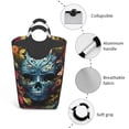 thumbnail image 3 of Disketp Butterfly Flower Skull A Square Laundry Bag Large Collapsible Dirty Clothes Bags With Handles Waterproof Essentials Storage For College Dorm, Family, 3 of 5