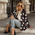 thumbnail image 4 of SCRAWLGOD Daisy Heart Women Long Cardigans Lightweight Sweaters for Women Open Front Long Sleeve Sweater Jacket for Women Trendy Stretchable Ladies Cardigan Sweatshirts Size L for School, 4 of 7