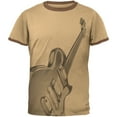 thumbnail image 1 of Halloween Men's Electric Air Guitar Funny Costume Ringer Short Sleeve T Shirt, 1 of 1