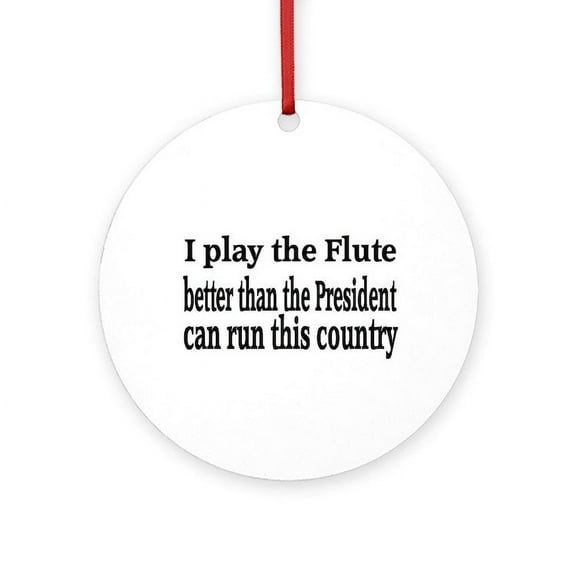 CafePress - Flute -  Round Wood Ornament 4"