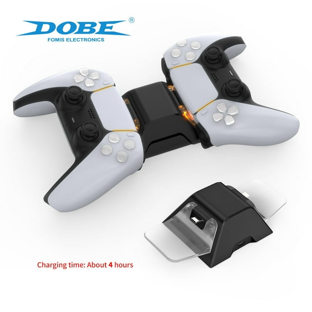 PS5 DualSense Wireless Controller Dual Charging Dock - TP5 Model, 2-Slot Charger for PS5 Bluetooth Game Controllers, LED Charge Status Lights, Fast Charging, Anti-Slip Stable Base