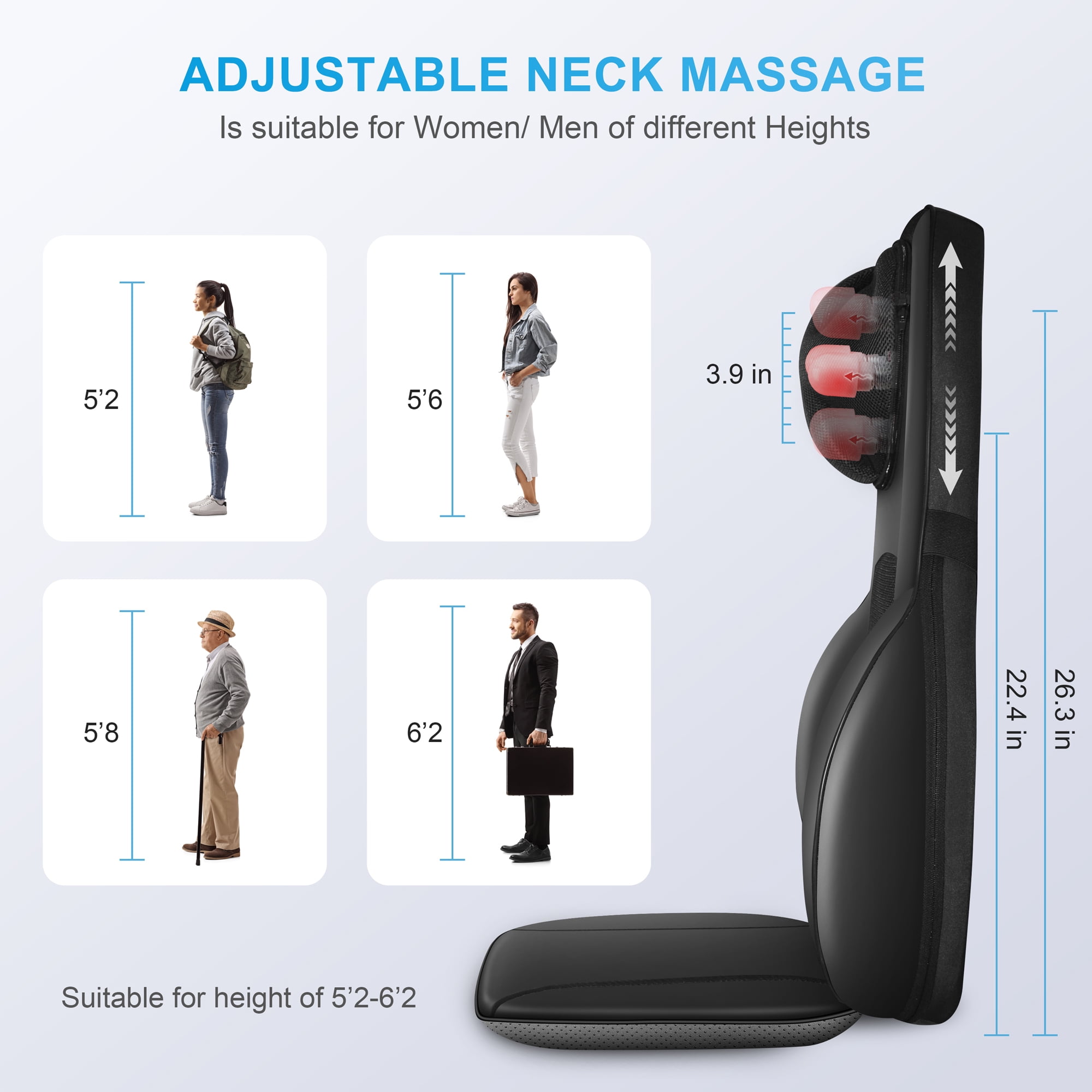  COMFIER Back Massager for Back Pain Relief,APP Control, Shiatsu  Massage Chair Pad,Electric Chair Massagers with Heat,Seat Cushion for  Office,Home,Ideal Gifts for Mom,Dad,Him,Her : Health & Household