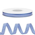 thumbnail image 5 of NOGIS Blue Gingham Ribbon, 0.4 inch x 50Yd Blue and White Thin Crafts Ribbon Buffalo Checker Ribbons for Hair Accessories Picnic School and Birthday Gift Wrapping, 5 of 7