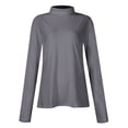 thumbnail image 5 of JGNGSHN Women's Turtleneck Slim Fit Long Sleeve T Shirts Tight Tops Tee 2025 Fall Winter Basic Underwear Top Gray, 5 of 5