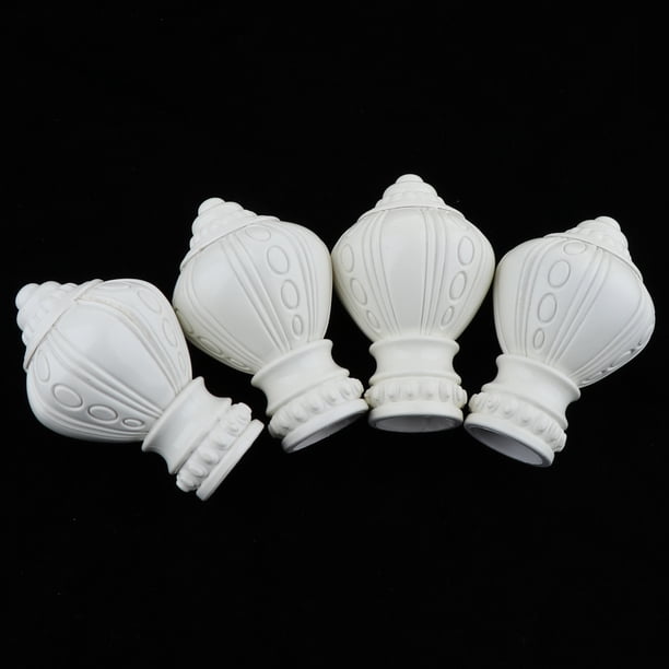 4 piezas de cortinas, cortinas, cortinas para ventana, decorativos, extremos de varilla compatibles con 28 mm de diámetro. Varillas Blanco Soledad Extremos de barra de cortina