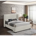 thumbnail image 2 of Meridian Furniture Oxford Beige Linen Textured Fabric Full Bed, 2 of 8