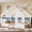 White, variant on PureDashion Full Floor Bed with High Rails, Montessori Bed Full with Roof Shape, Wood House Bed Frame,No Spring Box Needed, Natural