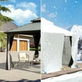 thumbnail image 3 of Gazebo Accessories 8' x 8' Double Roof Universal Winter Gazebo Cover for Hardtop Gazebos,Enclosed Cover with Sidewalls and Mesh Windows Waterproof (White), 3 of 11