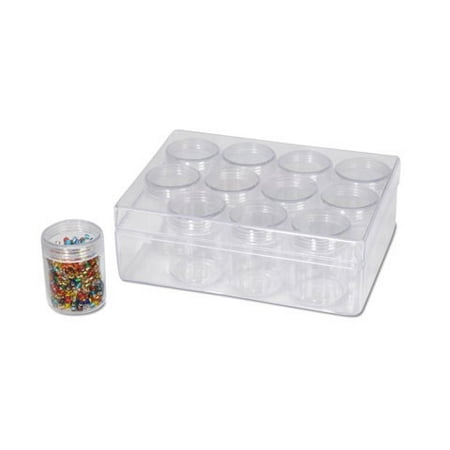 Bead Container - 12 Small Containers - 6.3 x 4.8 x 2.2 inches