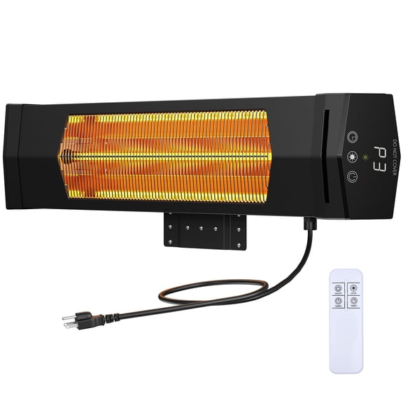 CONCETTA 35in Wall Mount Infrared Heater, 1500W Indoor Outdoor Patio Heater with Remote 24H Timer, Black