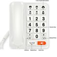 thumbnail image 3 of ZheElen One Touch Dialing Wired Landline Phone For Elderly Increasing Number For Easier black, 3 of 6