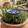 thumbnail image 6 of Glazed Ceramic Pollinator Waterer with Stake Floral Helpful Insect Feeder Outdoor Garden Bath Yard Ornament, 6 of 6