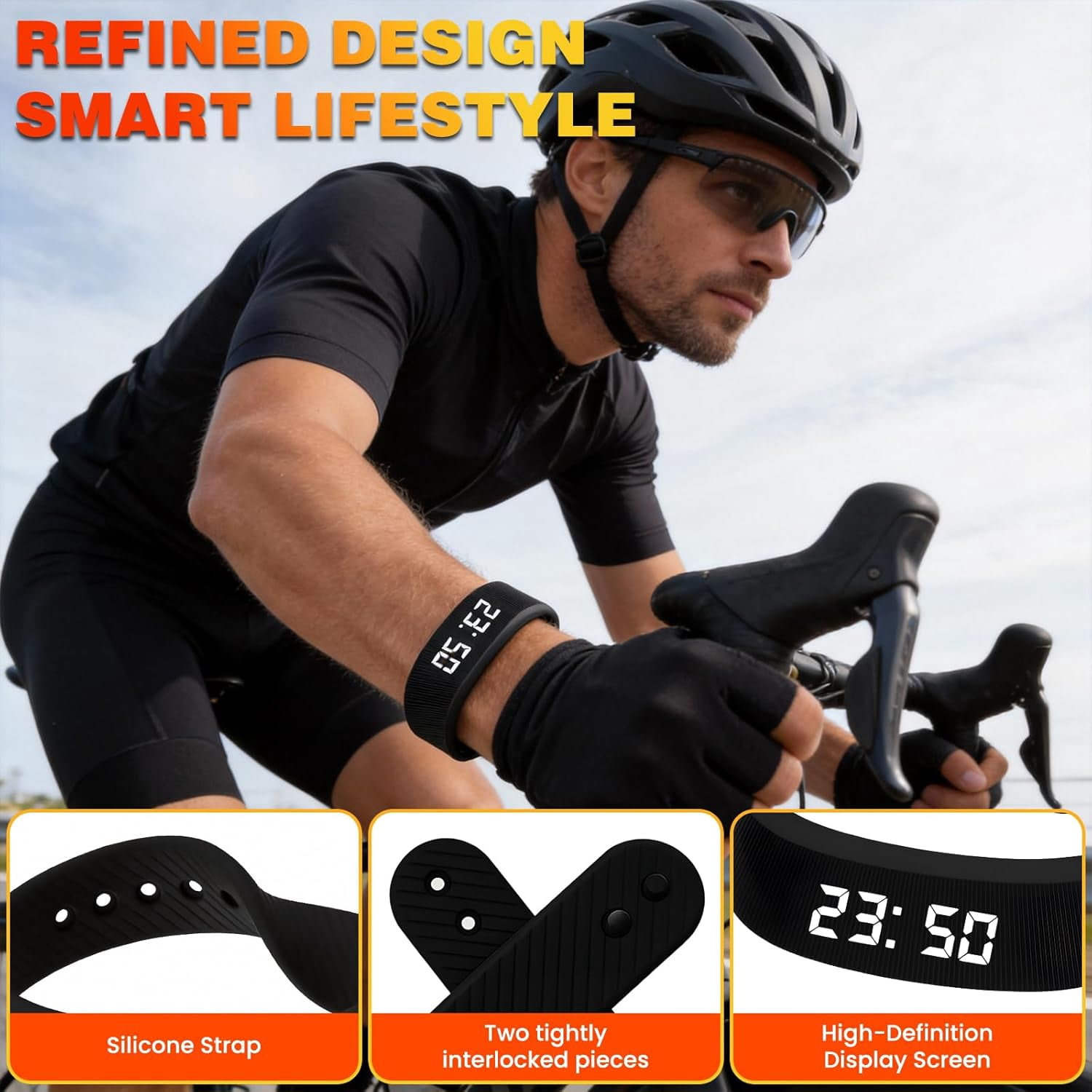Auralis Wake Band, Silent Alarm Bracelet, Gentle Vibration Wake-Up Wristband with Waterproof Design and Step Tracking, Comfortable Smart Alarm Watch for Heavy Sleepers, Travel, and Office Use