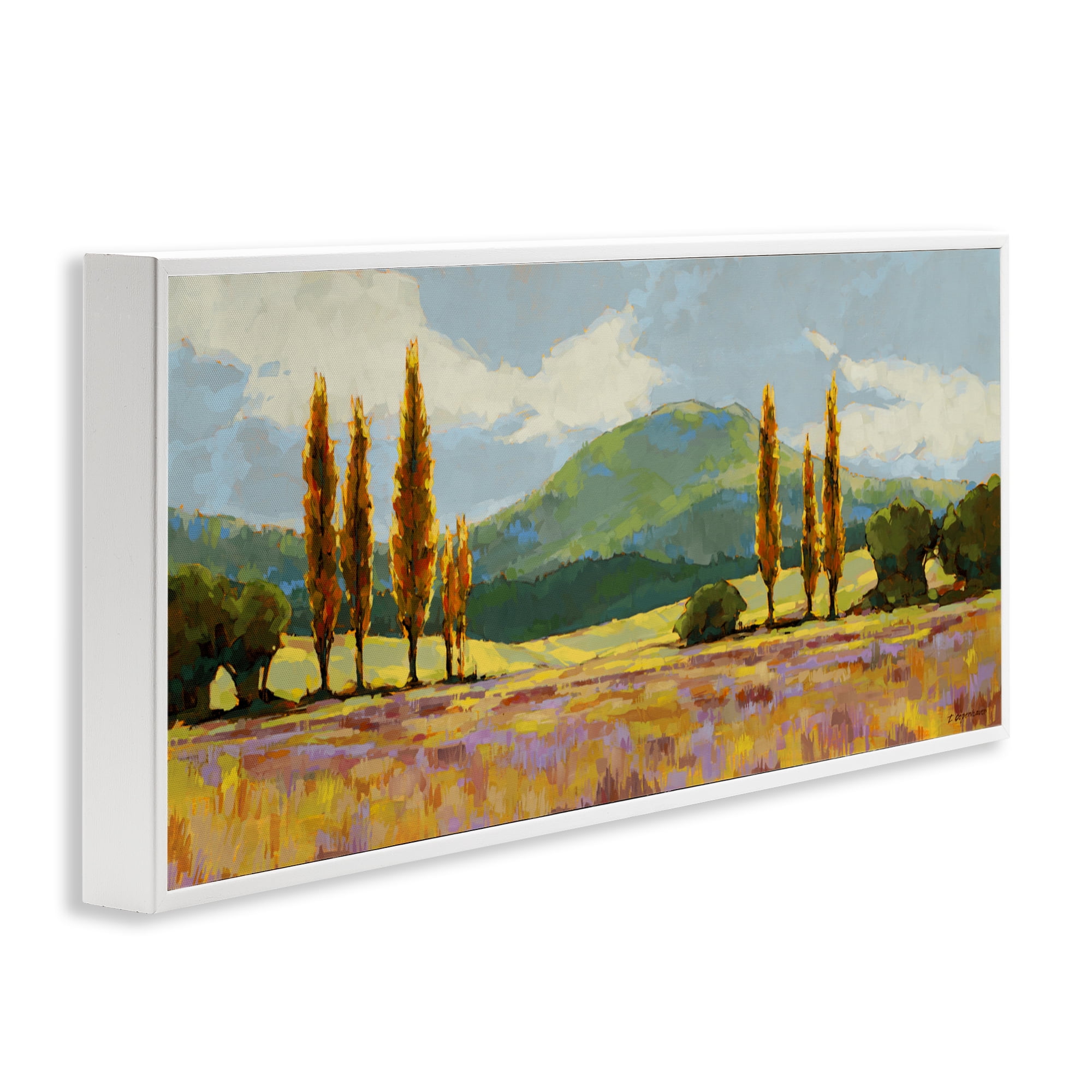 Stupell Industries Countryside with Dabbled Pastels White Framed Giclee Art, design by Trevor Copenhaver