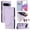Purple, variant on For Google Pixel 10 Pro XL 6.8" RFID Blocking Protective Purse Case Cat Embossed Strong Magnetic Attachment/Closure, Card Slots/Pocket, PU Leather Flip Wallet Case With Hanging Rope,Light green