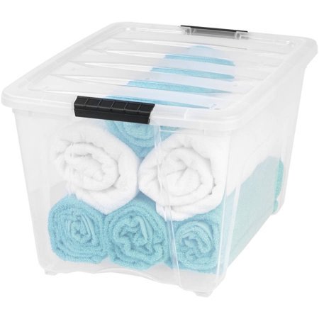 IRIS USA 54 Qt Clear Plastic Storage Box with Latches