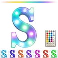 thumbnail image 2 of CASAFUN Colorful LED Marquee Letter Lights with Remote Control, Party Bar Letters with Lights Decorations for the Home Bedroom Living Room Garden, 2 of 8