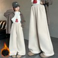 thumbnail image 7 of KAUOD Girls Fleece Lined Sweatpants Wide Leg Baggy Trendy Joggers Pants Teen Kid Winter Casual Oversized Athletic Pant, 7 of 7