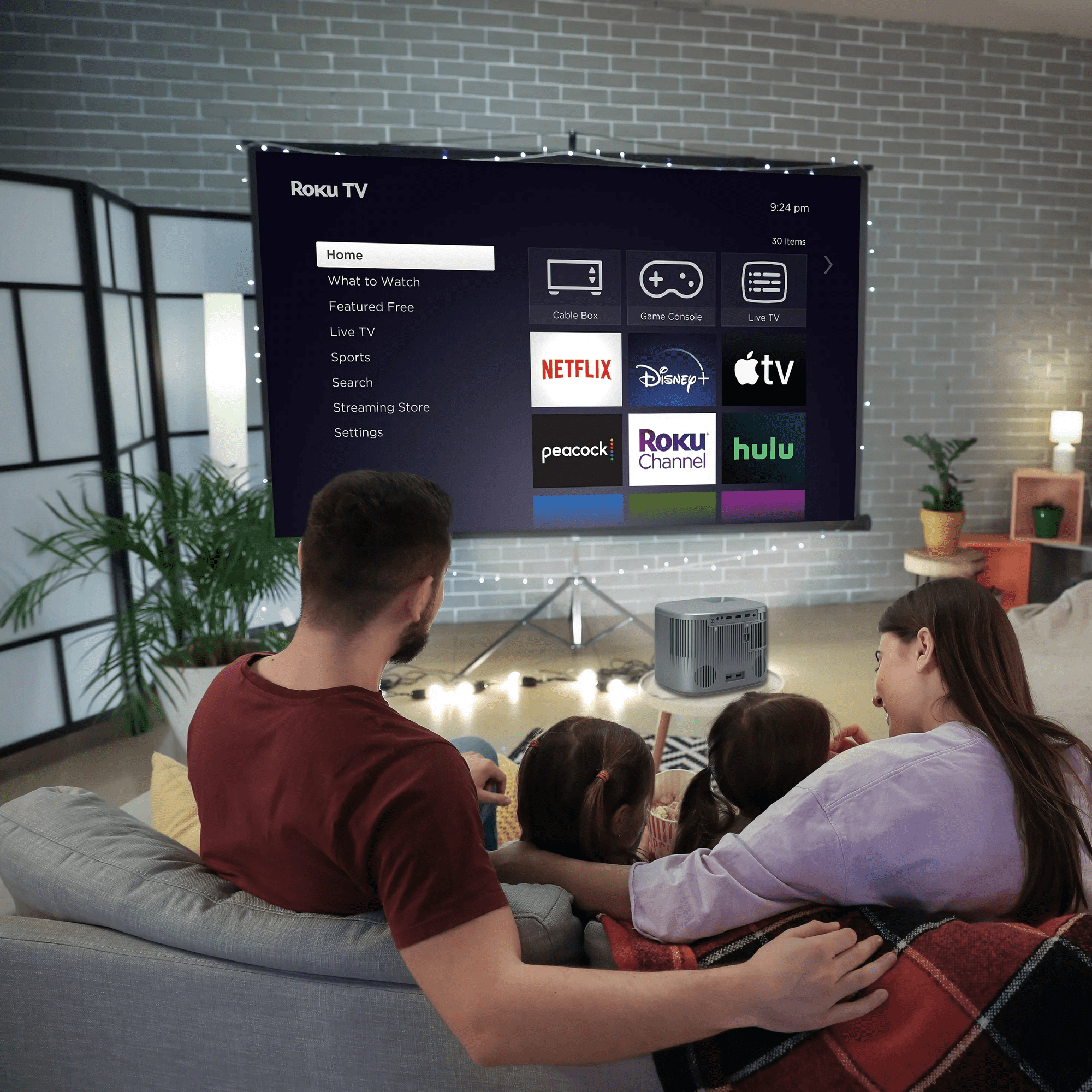 Restored RCA 720P HD ROKU Smart Home Theater Projector With ROKU express Streaming, 150 ANSI, RPJ185 (Refurbished)