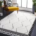 thumbnail image 2 of SAFAVIEH Marrakesh Corie Diamond Polyester Area Rug, Ivory/Anthracite, 5'3" x 7'6", 2 of 8