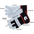 thumbnail image 3 of Cummins CMN35114 Split Work Heavy Duty Warehouse Gloves for Men with Safety Cuff & Leather Palm - Extra Large, 3 of 6