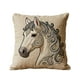 thumbnail image 2 of Fasiaou 2 Counts Horse Head Pillow Cover Embroidery Style Decorative Cushion Case Premium Polyester Fabric Sofa Bed Home Decor Throw Pillowcase for Living Room Equestrian Design Gift, 2 of 6