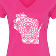 thumbnail image 4 of Inktastic Wisconsin Silhouette Mandala Women's V-Neck T-Shirt, 4 of 5