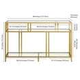 thumbnail image 5 of Evelyn&Zoe Cortland 48" Wide Rectangular Console Table with Glass Shelves, Brass, 5 of 7