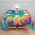 thumbnail image 3 of Colorful Rainbow Tie Dye Spiral Pattern Square Tablecloth,Waterproof Square Table Cover,Wipeable Spillproof Washable Table Cover for Home Kitchen Party Decor 42"X42"(107x107cm), 3 of 6