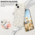thumbnail image 3 of DUEDUE White Leopard Liquid Silicone Case for iPhone 14, Slim Fit Protective Phone Cover with Camera Protection & Integrated Buttons, Shockproof Soft Touch Skin, Stylish Animal Print for Women, 3 of 8