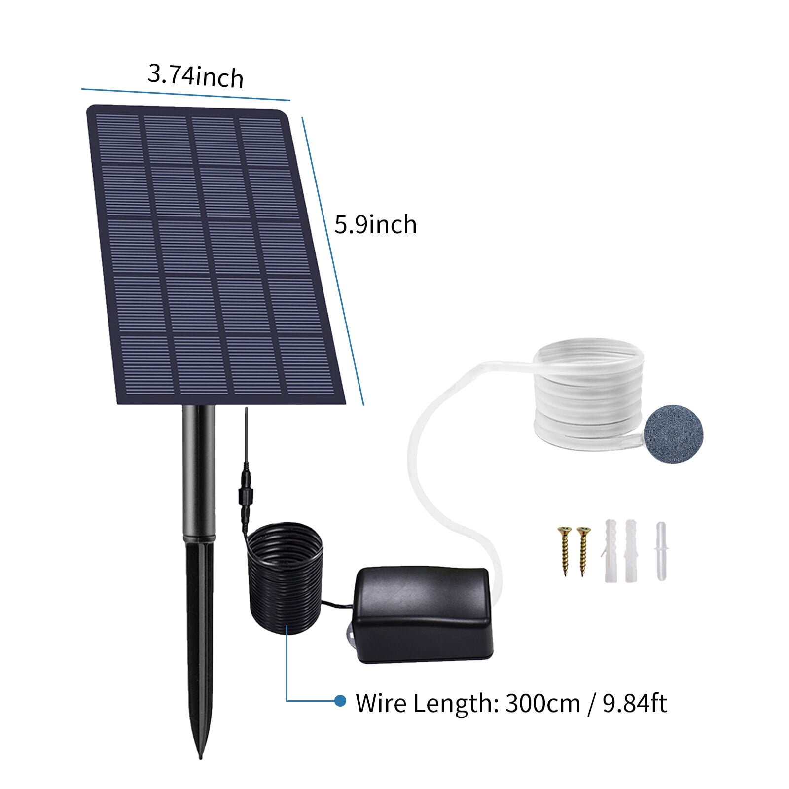 Aibecy Air Bubble Stones Fish Tank Oxygenator 2W Plug-in Solar Pump for Fishing Aerator Aquarium Garden Pond Pool