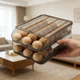 thumbnail image 3 of Bookk 2 Tier Egg Holder For Refrigerator With Lid Large Capacity Holds 36 Eggs In Clear Container Stackable Organizer For Kitchen Storage Refrigerator Countertop, 3 of 6