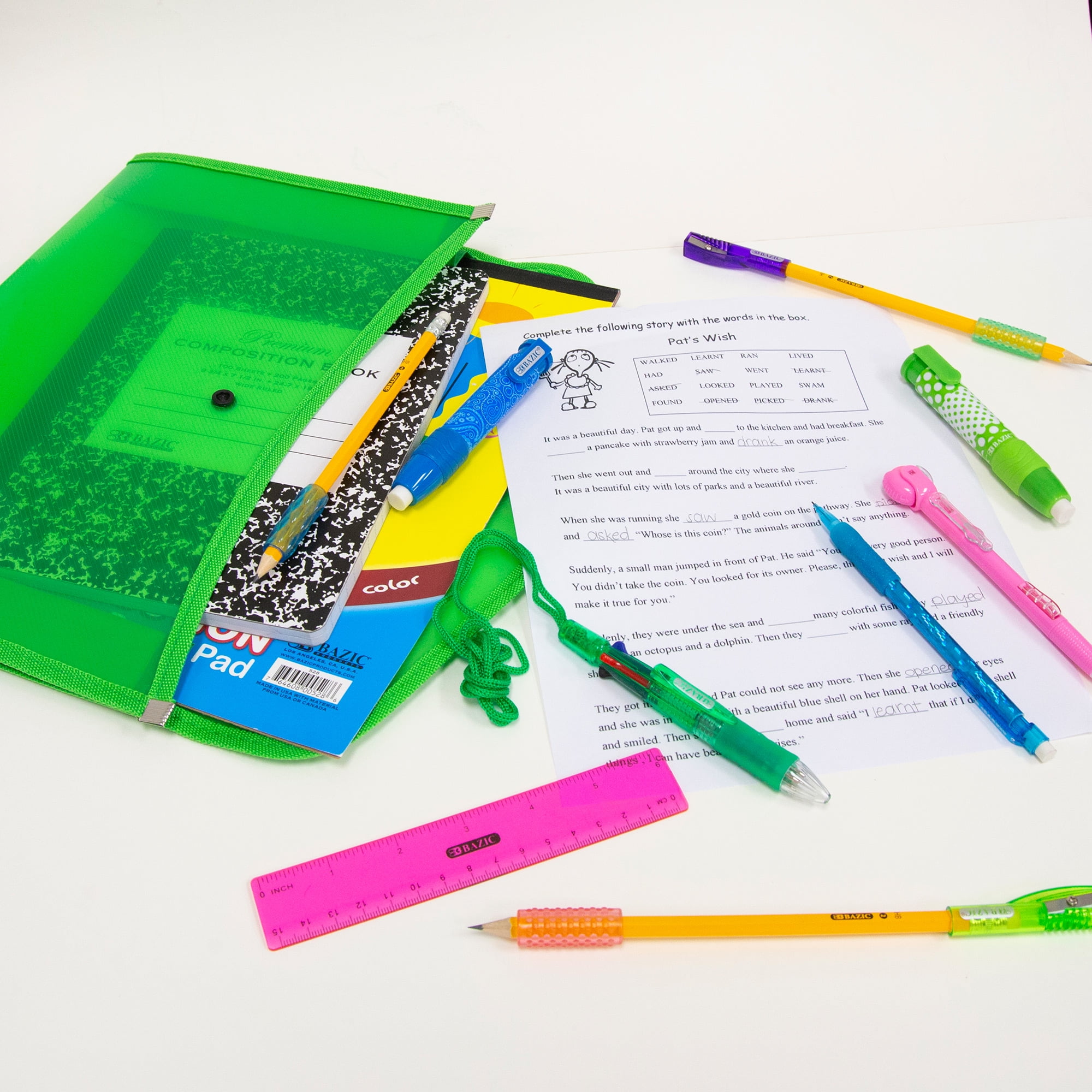BAZIC Plastic Ruler 6" (15cm), Students School Supplies (3/Pack), 1-Pack