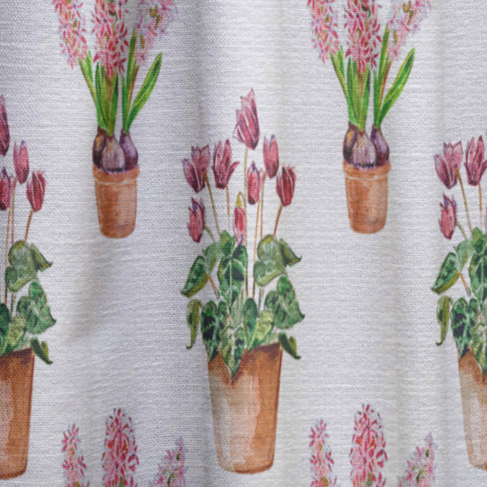 Designart 'Home Flower In Claypots' Floral Curtain Panel