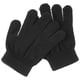 thumbnail image 1 of Guantes para niños de otoño e invierno, tejidos en color liso, con cinco dedos, cálidos, de 4 a 12 años (negros)., 1 of 5