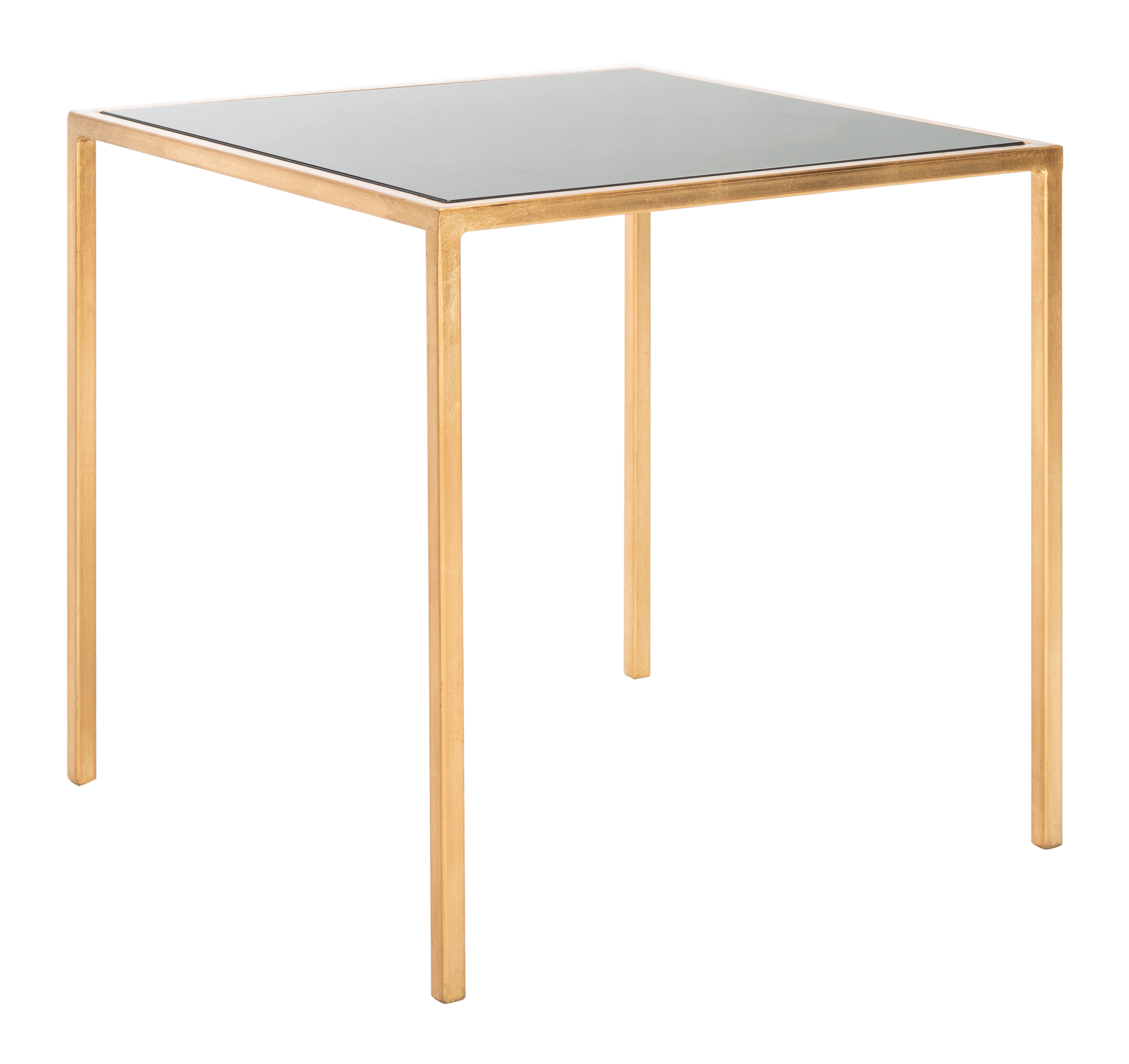 SAFAVIEH Kiley 18" Classic Top Accent Table, Gold Leaf/Black Glass