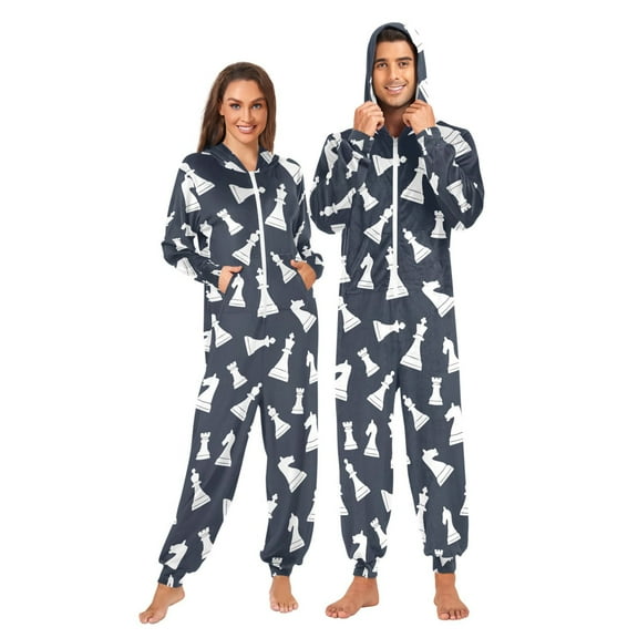 joogoo Chess Vintage Unisex Adults Onesies Pajamas Jumpsuits L