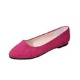 thumbnail image 2 of BADHUB Womens Flats Shoes Round Toe Flats Black Closed Toe Flats Shoes Women Ballet Flats Dressy Suede Flats Shoes Hot Pink 42, 2 of 6