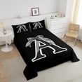 thumbnail image 4 of Feelyou Kawaii Initial Letter Comforter Sets Full Size, Monogrammed A Comforters & Duvets, Cool Ribbon Cow Reversible Duvet Insert, Ultra Soft Bedroom Decoration, 3pcs, 4 of 8