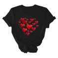 thumbnail image 7 of VKOYWKM Valentines Day Heart T-Shirts for Women Love Heart Print Tees Short Sleeve Casual Crew Neck Love Heart T-Shirts Happy Valentines Day Shirts, 7 of 7