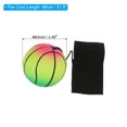 thumbnail image 2 of Uxcell Bola de muñeca deportiva de 2.5 pulgadas, bola de baloncesto de goma con retorno de muñeca para ejercicio, colores mezclados 2Pcs, 2 of 5