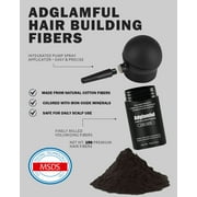 ADGLAMFUL Hair Fibers for Thinning Hair, Black, 2-in-1 Kit, 15g Each – Natural Cotton Powder, Precision Tip, Long-Wear, Humidity Resistant