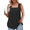 Black, variant on VOGRACE Plus Size Tee Shirts for Women Summer Floral Pleated Loose Fit Tank Tops Black 3XL