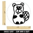 thumbnail image 2 of Silly Beaver Doodle Self-Inking Rubber Stamp Ink Stamper - Sky Blue Ink - Mini 1/2 Inch, 2 of 7