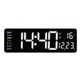 thumbnail image 1 of Led Digital Wall Clock Remote Control Temp Date Display Memory Wall-Mounted Electronic Alarms Clocks, 1 of 10
