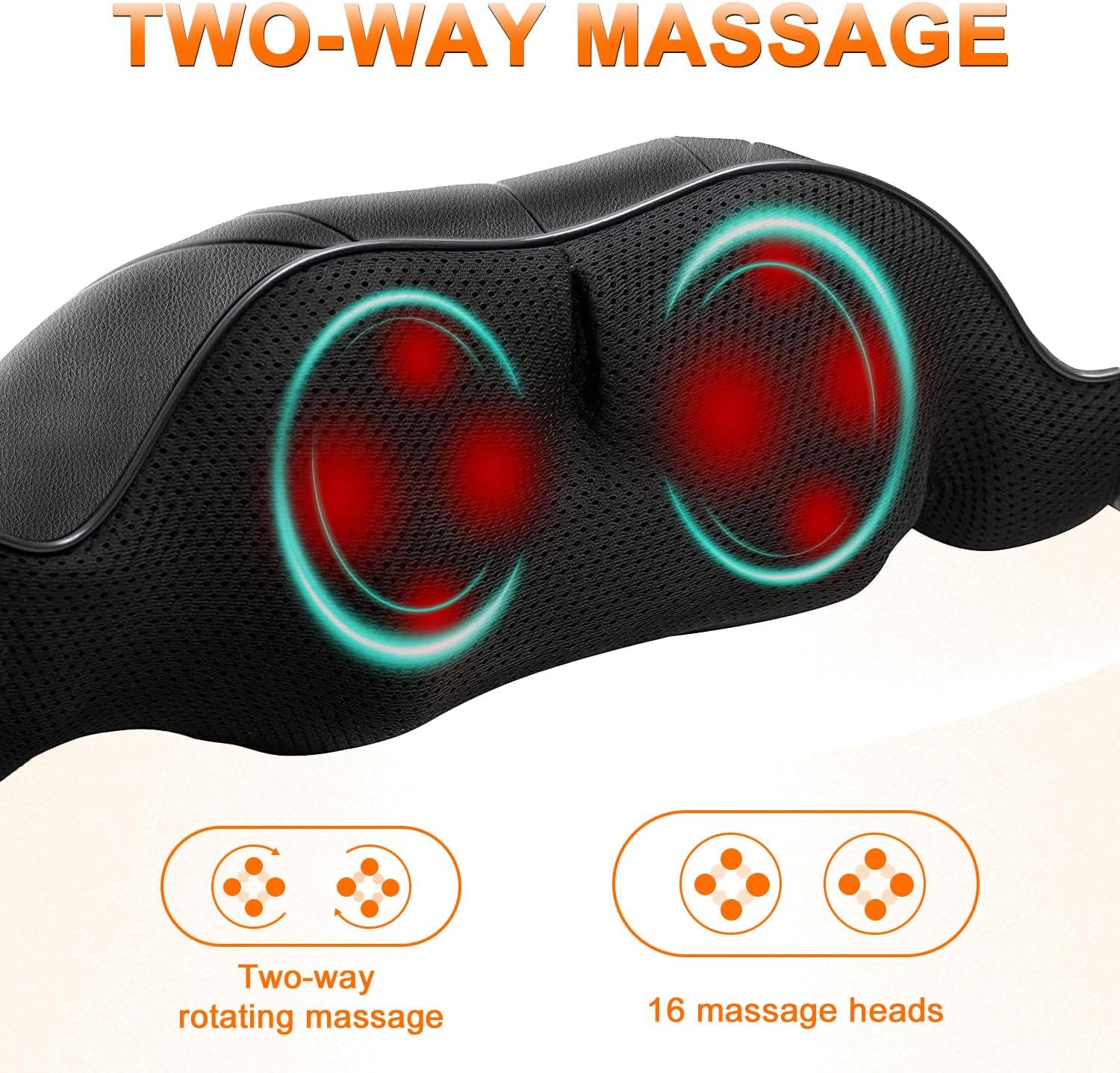 Shiatsu Neck and Shoulder Massager with Heat, Back Massager-Electric Deep Tissue 3D Kneading Massage for Shoulder Leg Body Muscle Pain Relief Use for Home Office,Best Gifts for Women Men Mom Dad